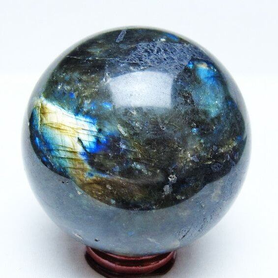 ラブラドライト 丸玉 78mm スフィア 置物 一点物 151-9167