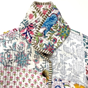 ＜PHET AND PLOY＞QUILTED JACKET キルト ジャケット キッズ（khaki stripe）