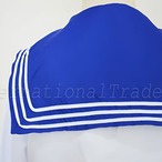 コスプレ衣装 セーラー服 ロングスカート 白色トップス 青色 プリーツスカート 赤リボン 腰リボン 学園風 コスチューム 制服風 衣装 ハロウィン コスプレ 撮影 イベント 仮装 学園祭 舞台衣装 レディース 3870-3871