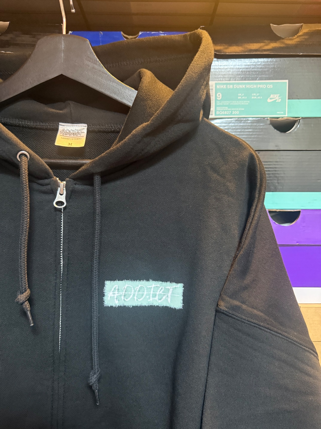 【SAMPLE】A.D.D.I.C.T Logo Zip Hoodie Black【Medium】