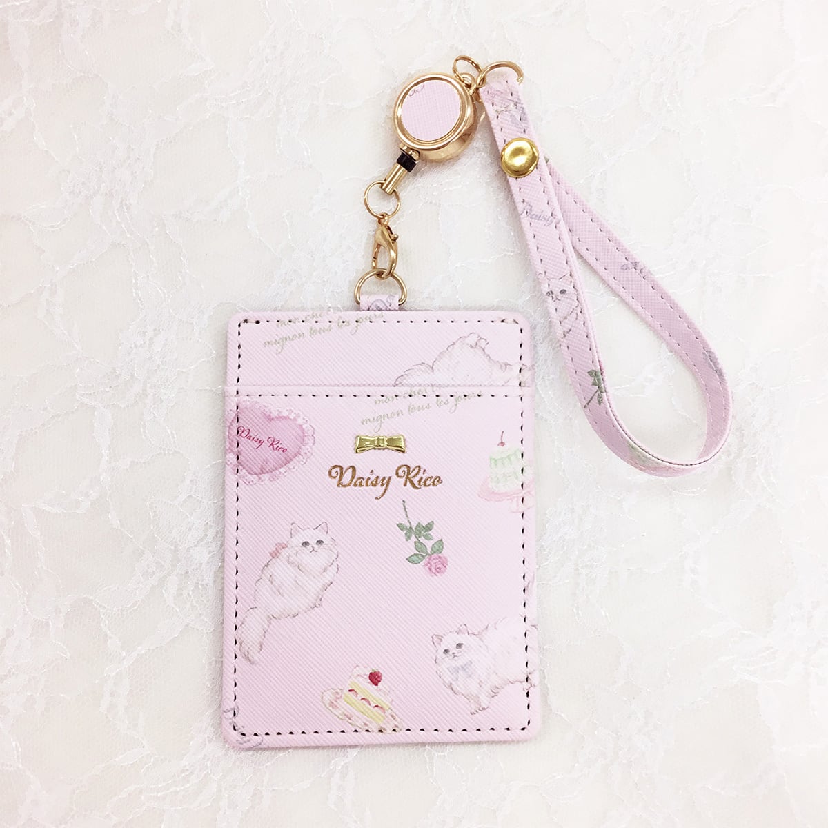 リール付きパスケース ꫂ ၴႅၴ♡Lady rosę series♡ꫂ ၴႅၴ