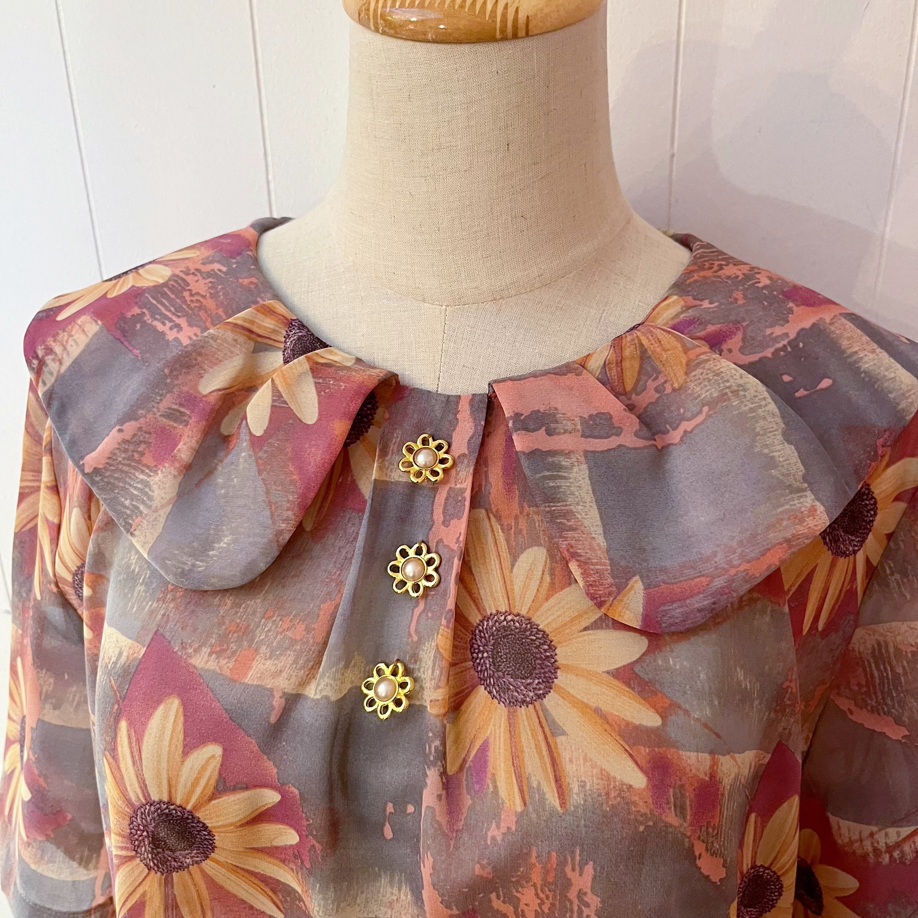 sunflower sheer blouse