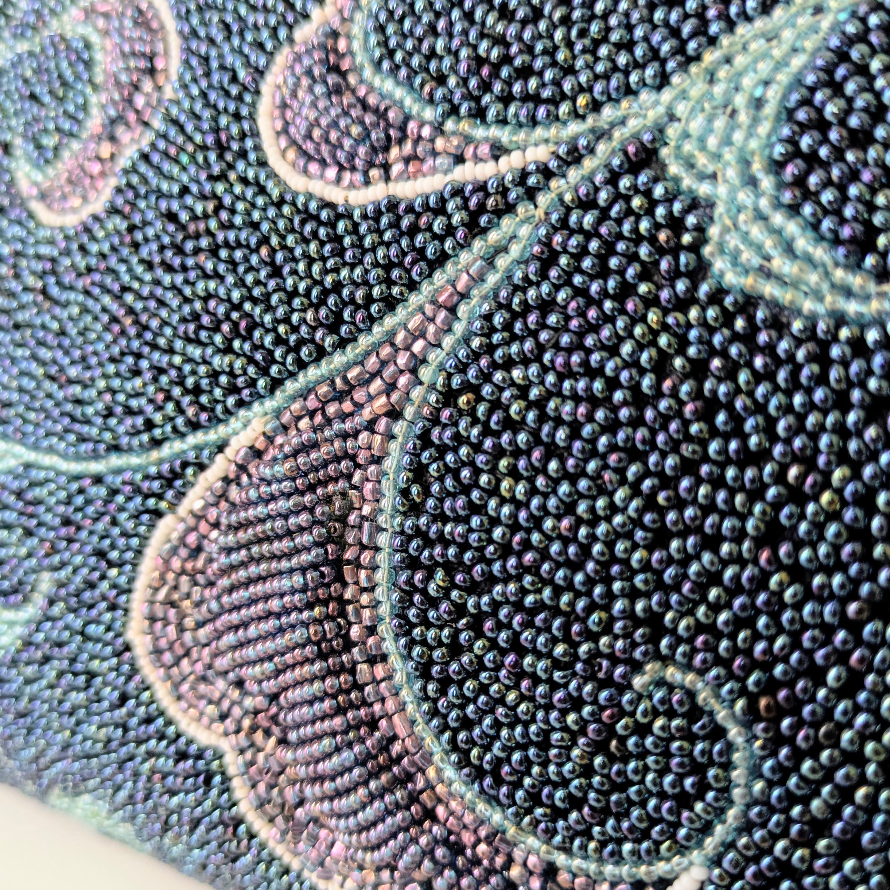 Vintage】ビーズ刺繍バッグ プリンセスTOKYO 青 紫 唐草文様