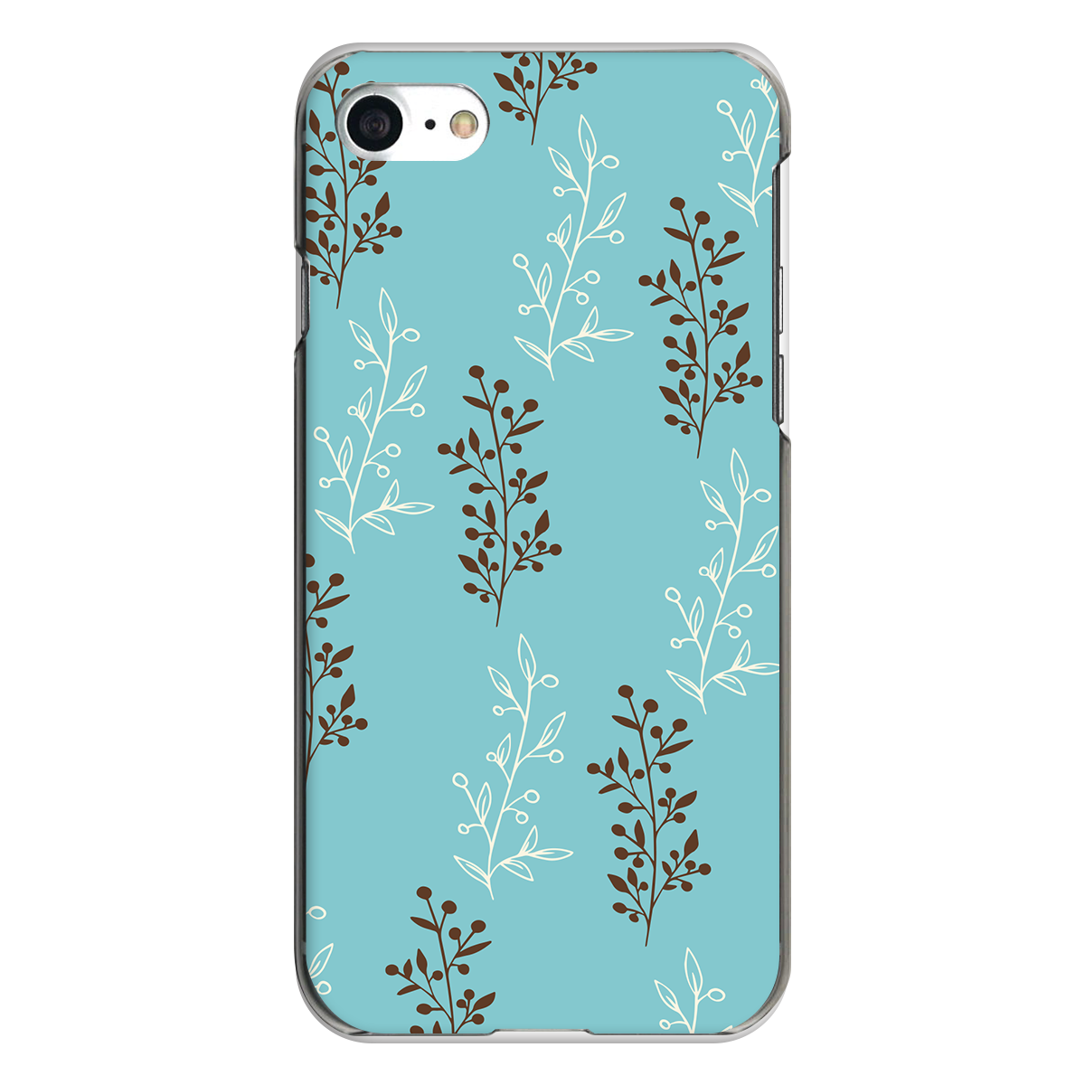 iPhone対応 スマホ ハードケース クリア リーフ&アクアグリーン モダン デザイナーズ 【iPhone17 / iPhone16e / AQUOS / Xperia 他 iPhone / Android ほぼ全機種対応】 |desr2481