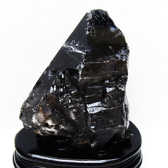 1.8Kg 黒水晶 原石 モリオン 原石 山東省産 台座付属 一点物 181-4538