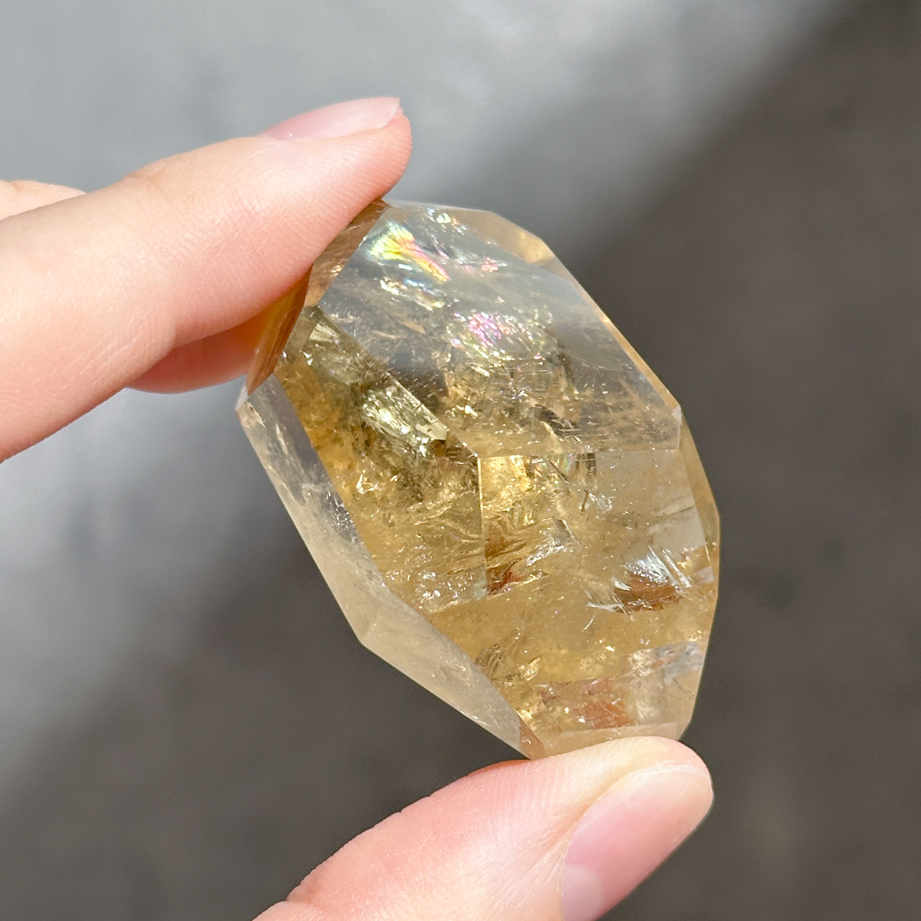 シトリン フリーフォーム withゴールデンヒーラー 非加熱 虹多 【公式