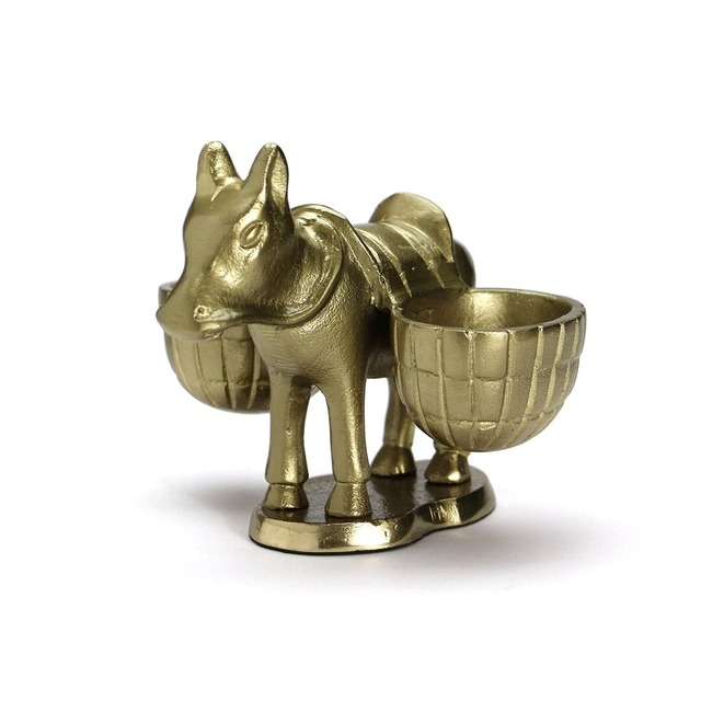 Donkey And Basket -Gold-/小物おき/デスク収納/トレイ/ロバ