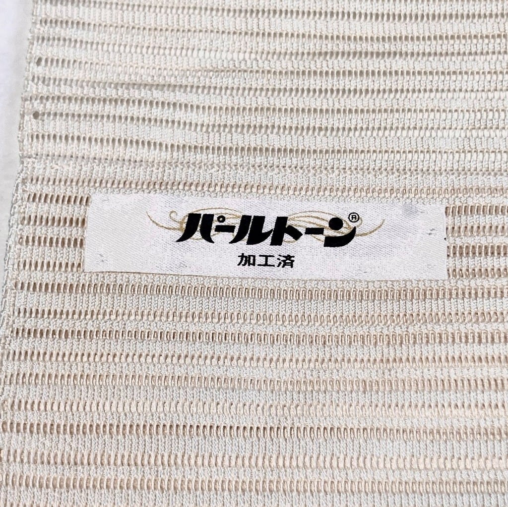 O-2672 夏帯 名古屋帯 絽 萩の花 生成色 銀糸