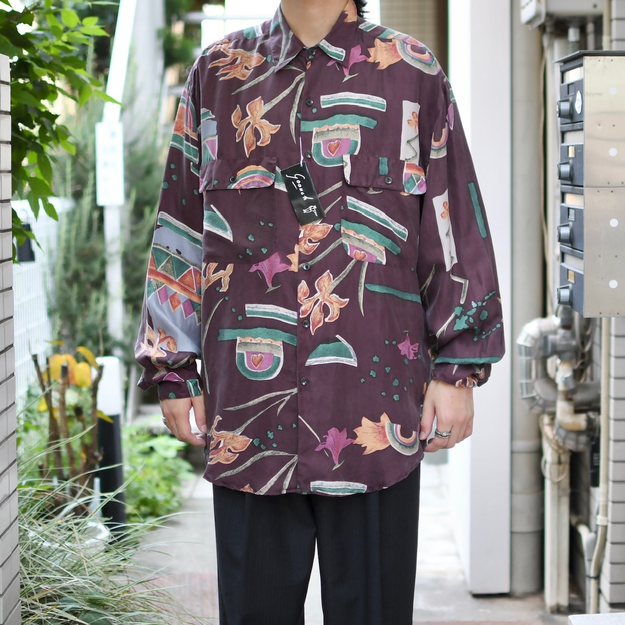 goouch dead stock design pattern silk shirt