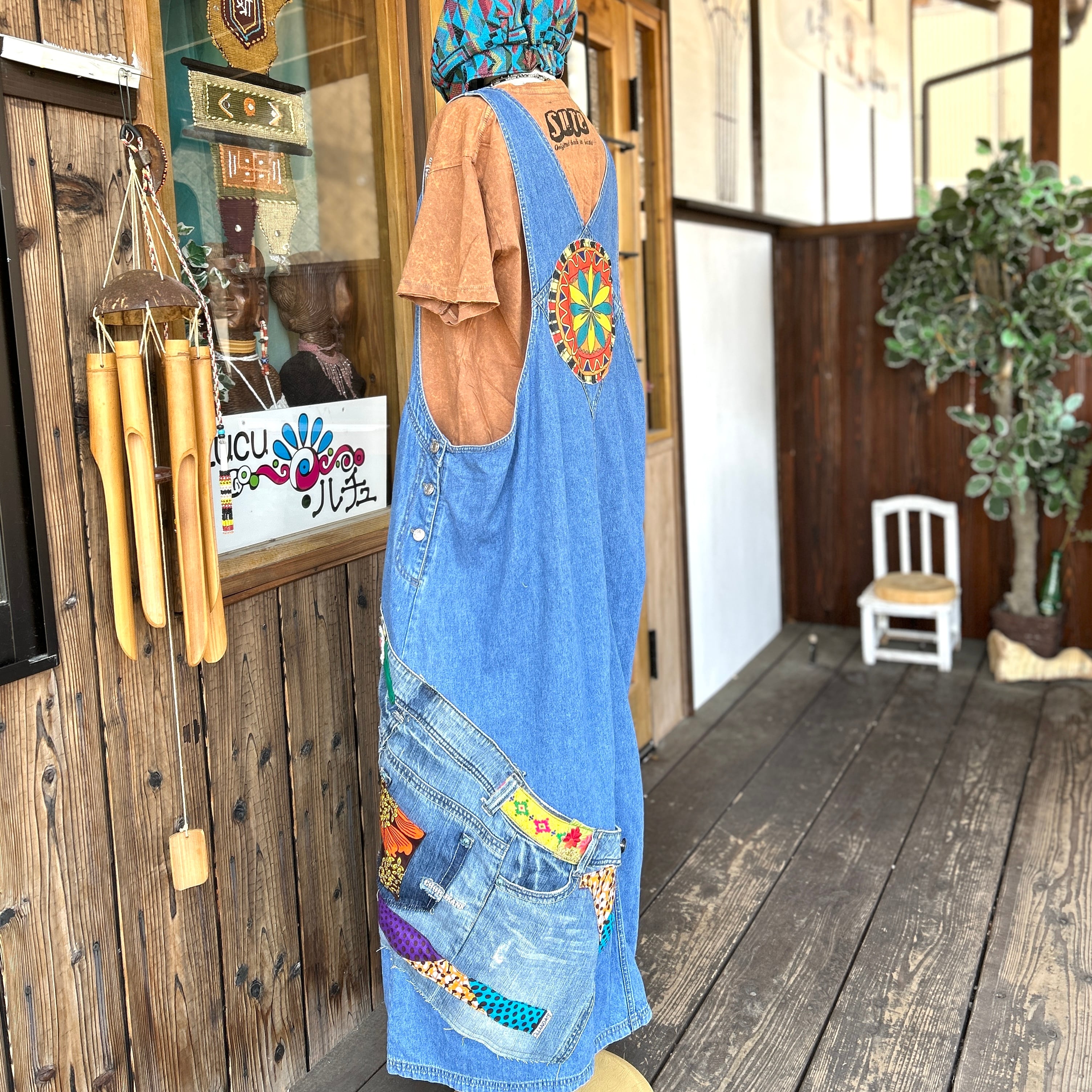 リメイクデニムサロペットスカート | アジアン雑貨ルチュ
