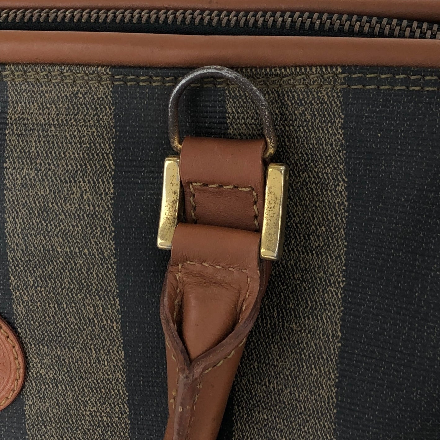 FENDI フェンディ ペカン ハンドバッグ ブラウン PVCレザー ミニ