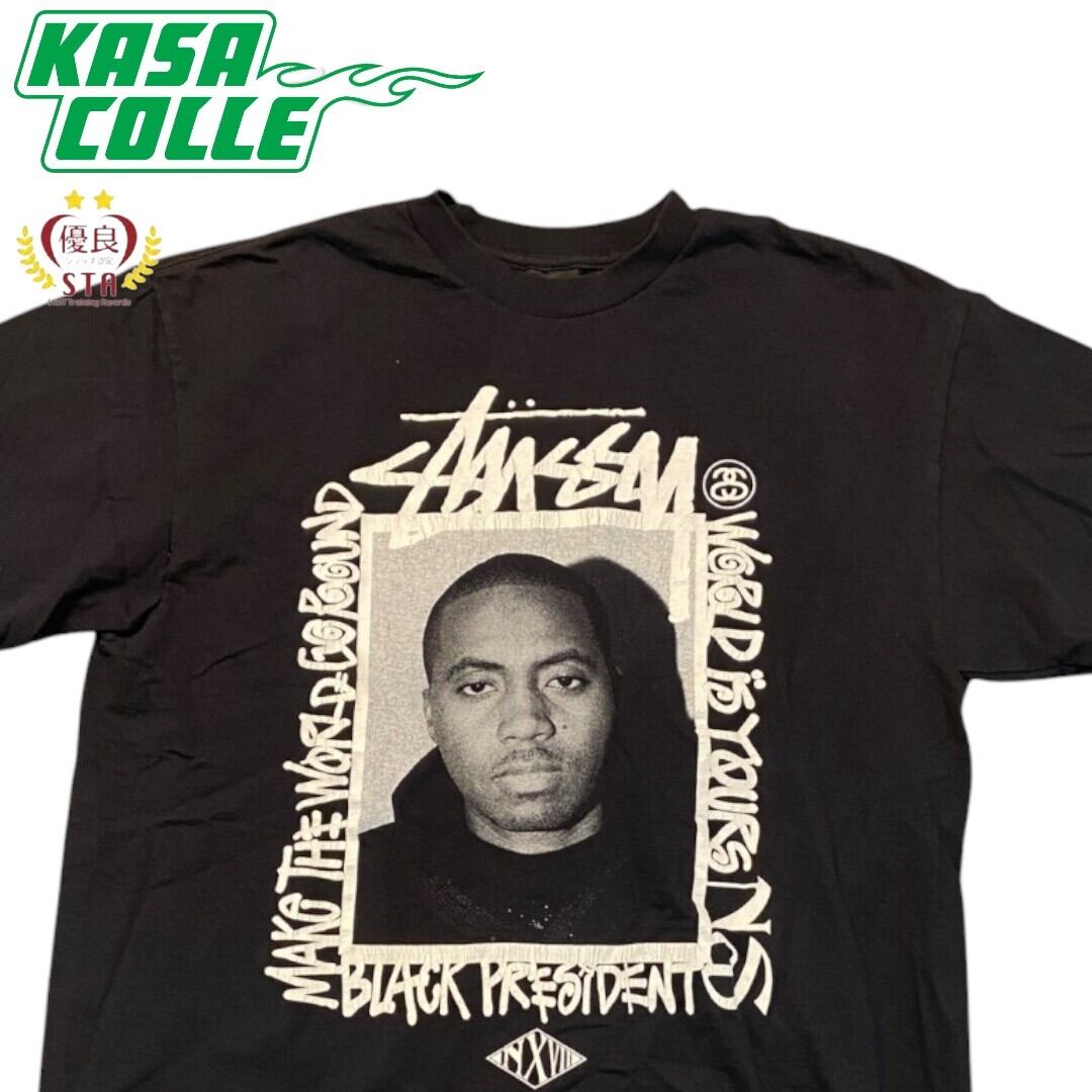 00's STUSSY ステューシー　Nas NEXUSVII Tシャツ XL STUSSY × NAS × NEXUSVII.】ステューシー × ナズ × ネクサスセブン