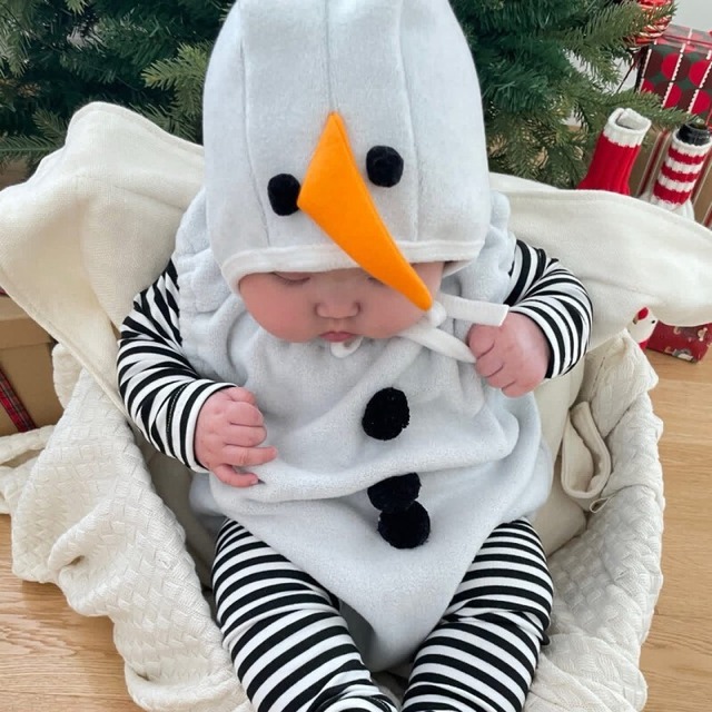 ベビー 秋新作　 オラフ ロンパース　OR　ボーダー　セットアップ