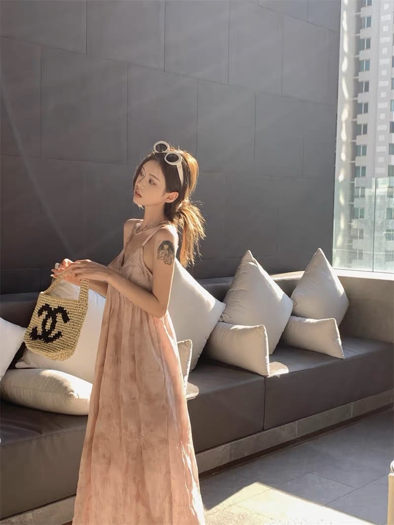 春カラー ロング丈 キャミソールワンピース G10CON0102