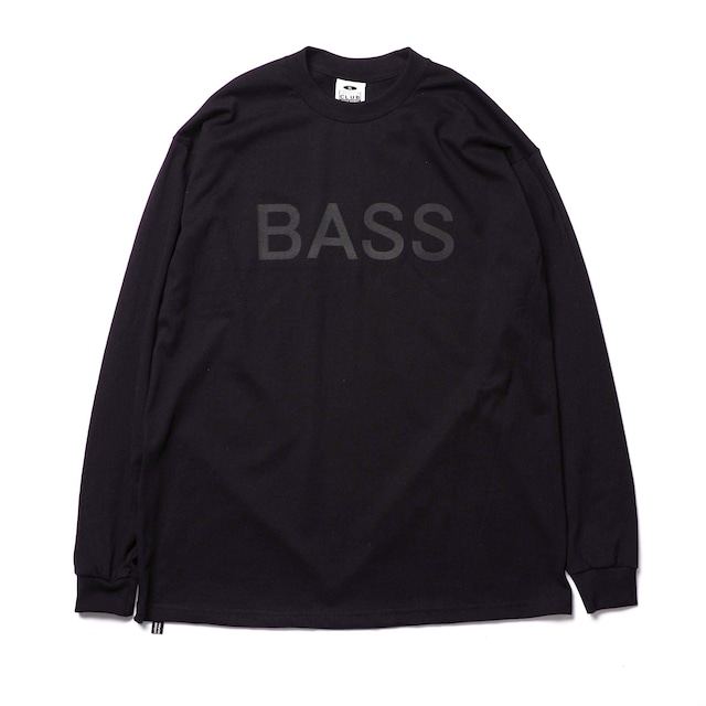 bassandme 6.5oz heavy weight long sleeve ”BASS” TYPE-PC-LOGO-STEALTH BLACK