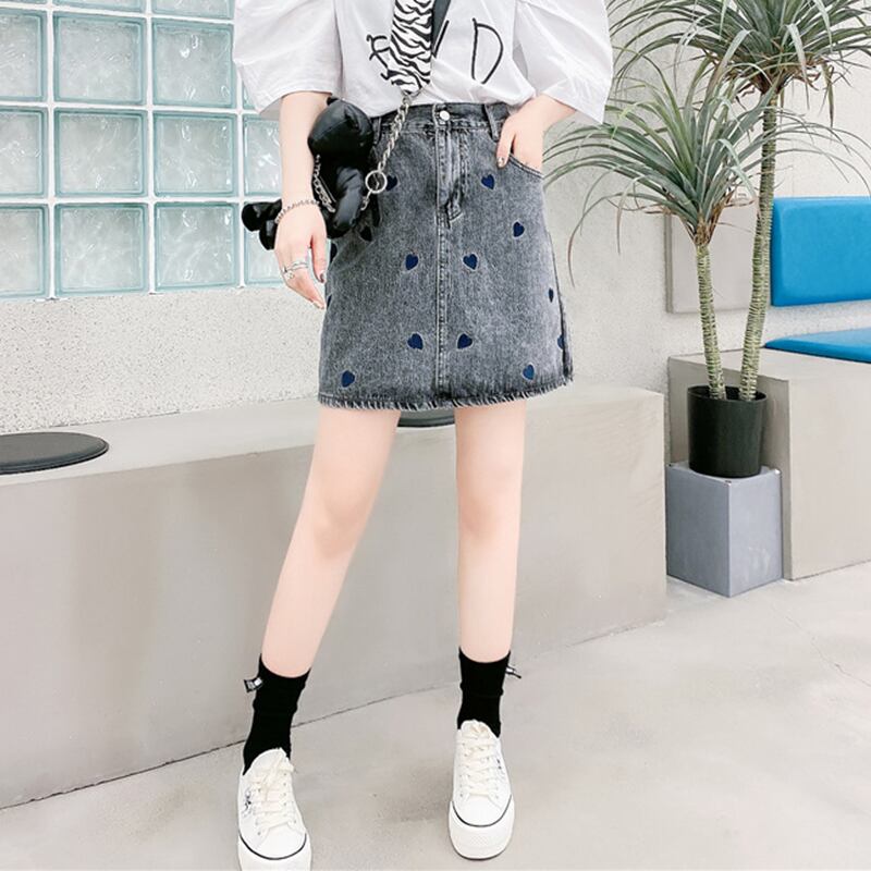 スプリングサマーパターン刺繍薄手スカート ショートレディース 大きめサイズ 春物 夏物 ミックスインファッション9671734678