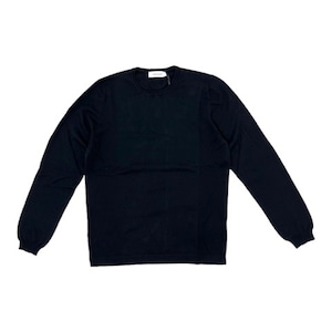 GranSasso(グランサッソ)  Long Sleeve Softcotton 12G Crew Neck Knit Tee/BLACK