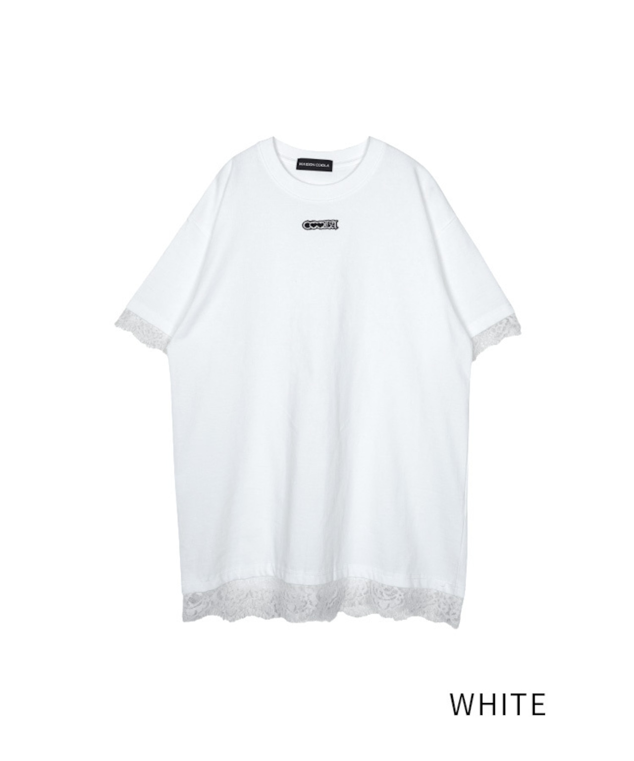 【直営限定ITEM】ヘムレースルーズTシャツ (WHITE) CQ-49004H
