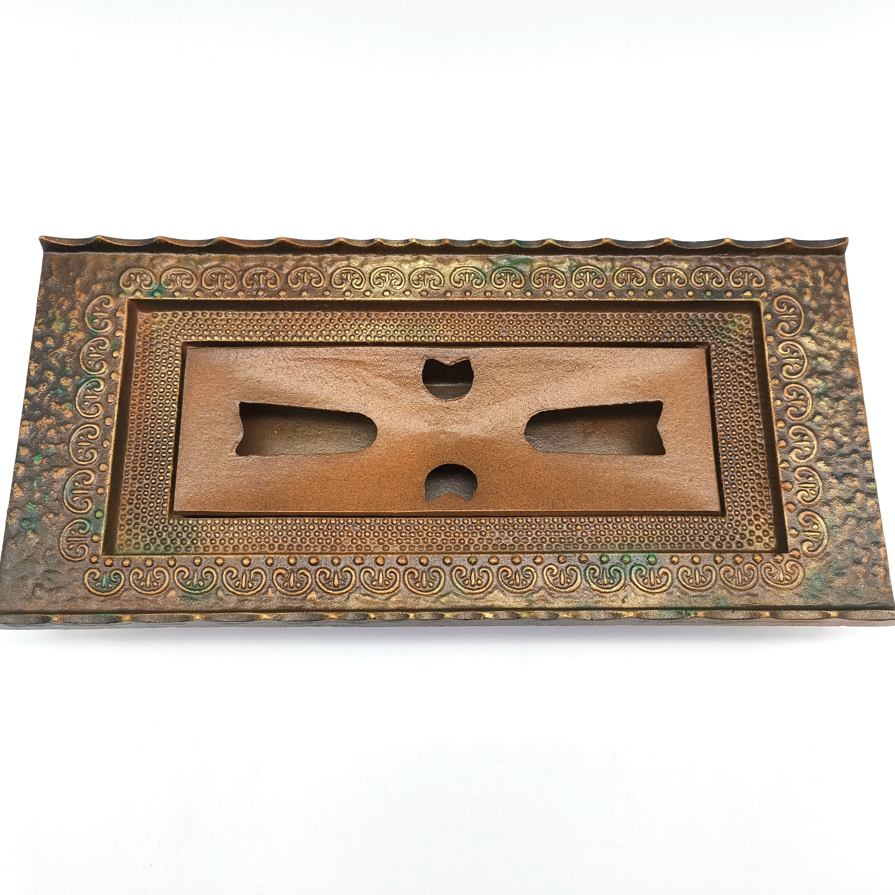 美術鋳物・鉄灰皿・青鳳謹製・記念品・裏面名入り・No.250706-35・梱包