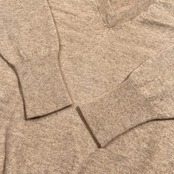 カシミヤ100% I.T.'S. international / イッツインターナショナル Vネック カシミア ウールニットセーター セミロング サイズ M /ベージュ/レディース