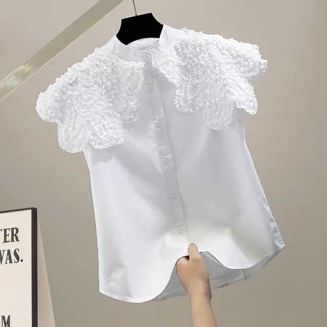 スカラップフリルノースリーブ