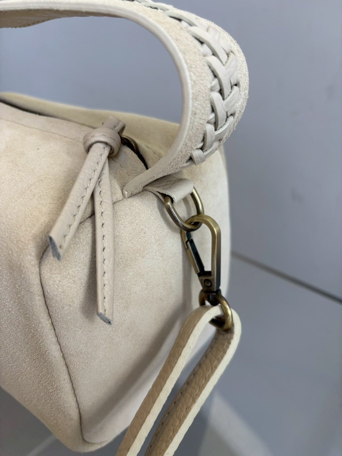 MILLELA FIRENZE Suede Handle Bag スエードワンハンドルバッグ Beige