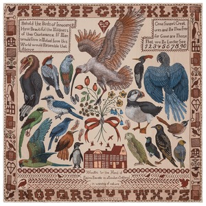 バードオブイノセンス(エッグシェル/キャリコ)-100%シルク 90cm