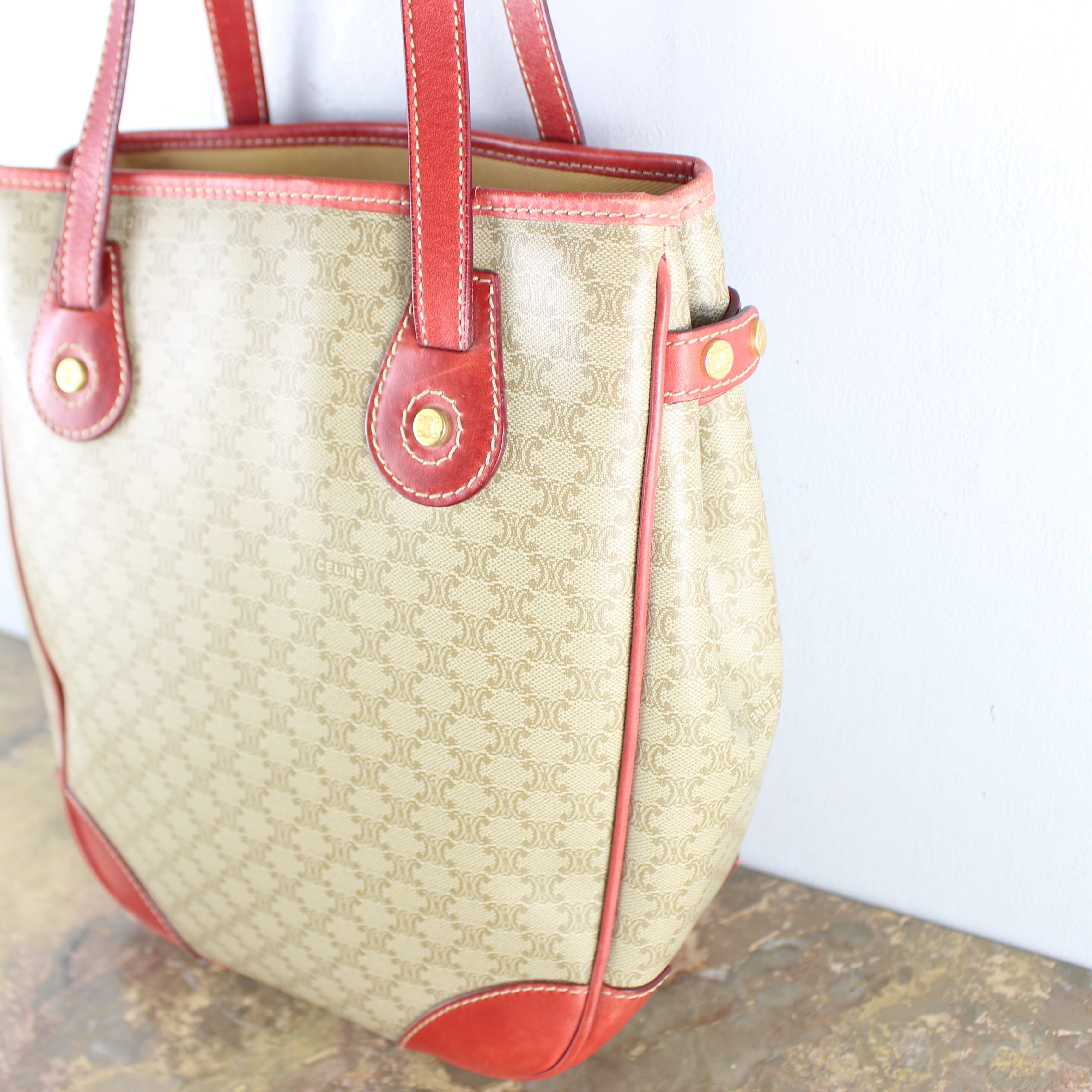 OLD CELINE MACADAM PATTERNED TOTE BAG MADE IN ITALY/オールド