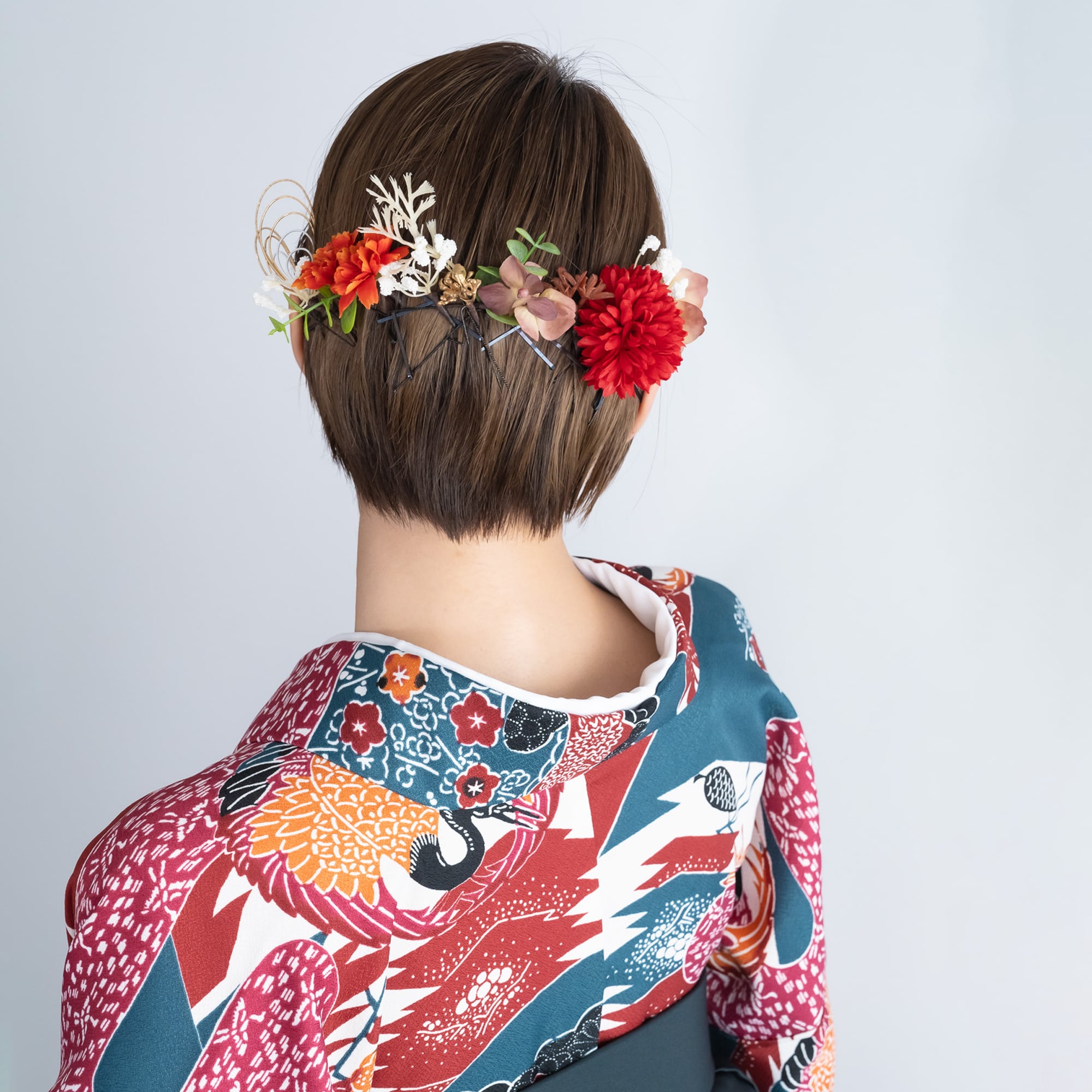 ショートヘアー/ショートボブヘッドドレス/タイトダウンアレンジ ショートヘアー/ショートボブヘッドドレス/タイトダウンアレンジ