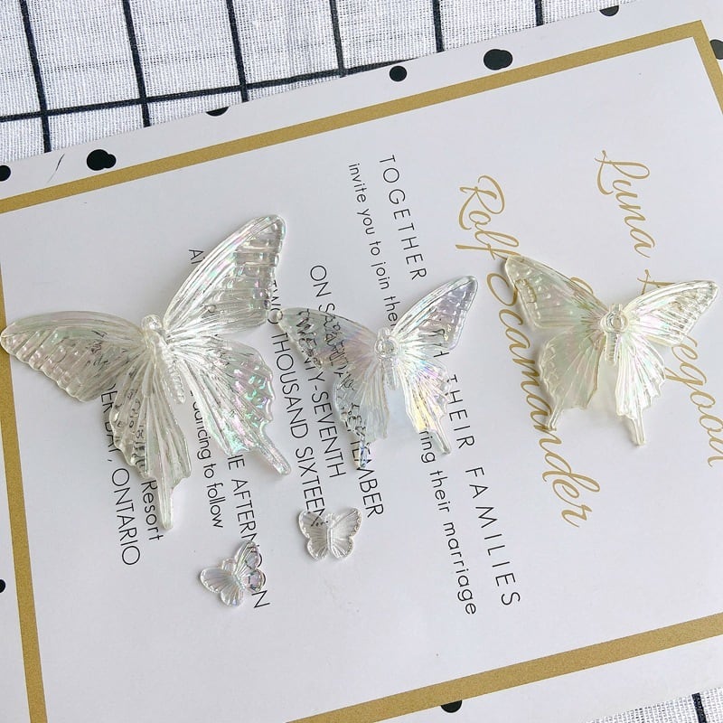 蝶 オーロラバタフライ ネイル デコ パーツ ランダム20こ 蝶シールの