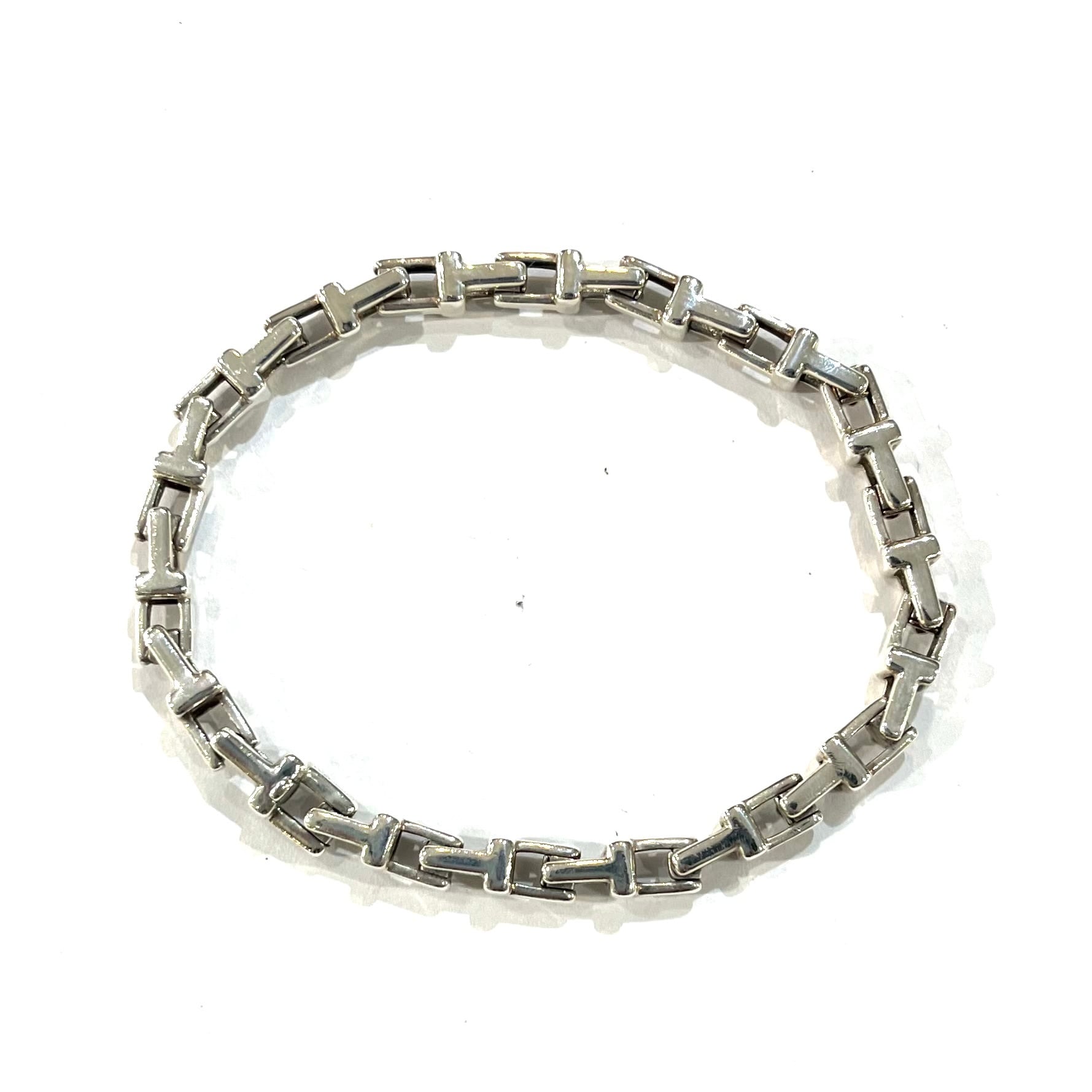 激レア【TIFFANY&CO. 】2318 Tモチーフ リンクシルバーブレスレット
