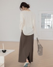 Uneck layered long sleeve Shirt set T20052