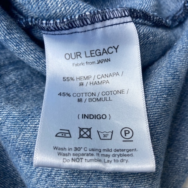 Our Legacy アワーレガシー デニムプルオーバーシャツ インディゴ ヴィンテージ加工 古着 メンズ 画像8