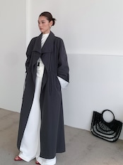 大人ドレープカラー ロングライトコート