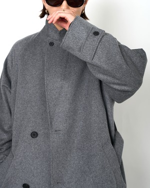 ssstein "WOOL CASHMERE OVERSIZED PEAK LAPEL CHESTER COAT〔GREY〕"