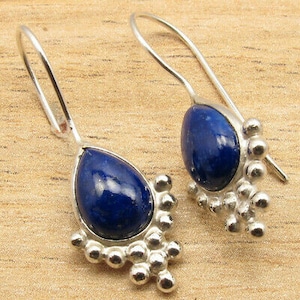 lapis lazuli シルバーフックピアス