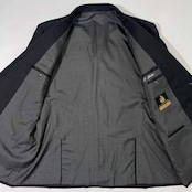 80s 90s 上下 LANVIN ランバン CLASSIQUE ウール セットアップ スーツ ST46-54/ダークグレー 系 メンズ ビンテージ