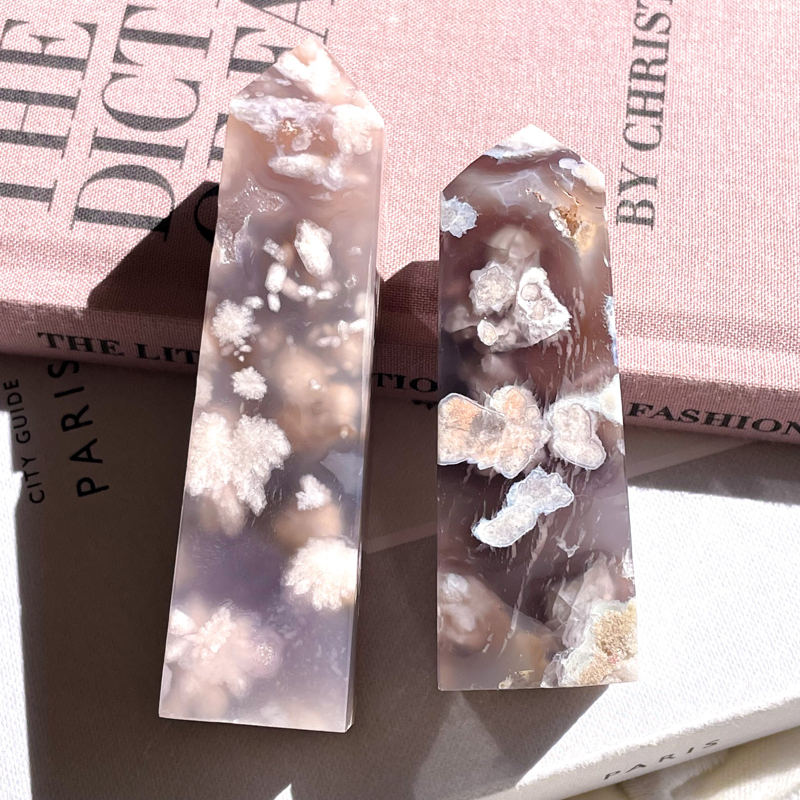 ブラックフラワーアゲート 2P Black Flower Agate Point 2 ✧ ブラックフラワーアゲート (桜瑪瑙