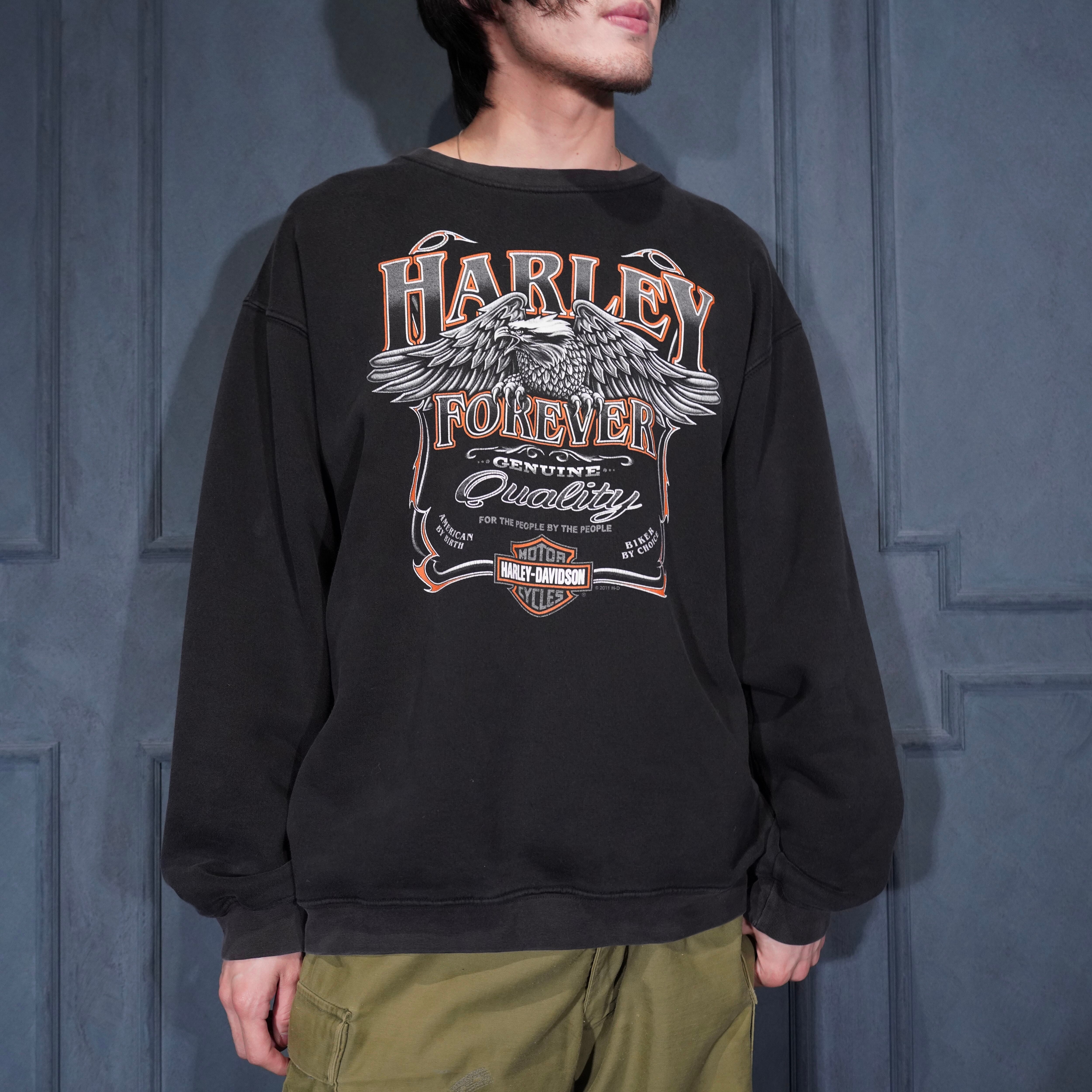 00s USA製 Harley-Davidson ハーレーフレイムT Harley Davidson（ハーレー・ダビッドソン） 00s VINTAGE BLUE FLAME L