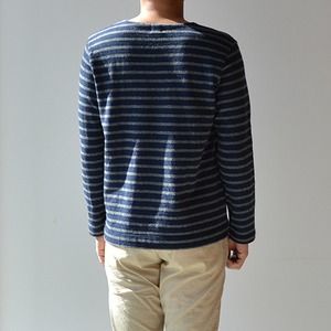 RINEN【リネン】 12/1ウール天竺ボーダーリーフネック[13505]ネイビーsize3