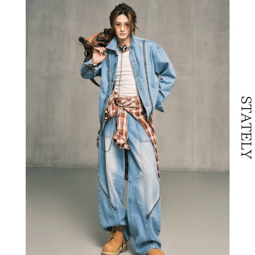 Zip Detail デニムセットアップ_ST45 画像