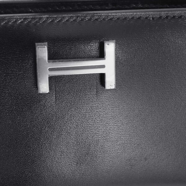 Unused HERMES エルメス カードケース ベアン ボックスカーフ 黒 二