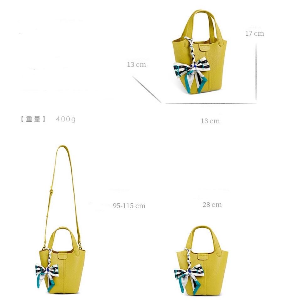 キューブバッグ 本革 カデナ チャーム付 ゴールド S/Mサイズ