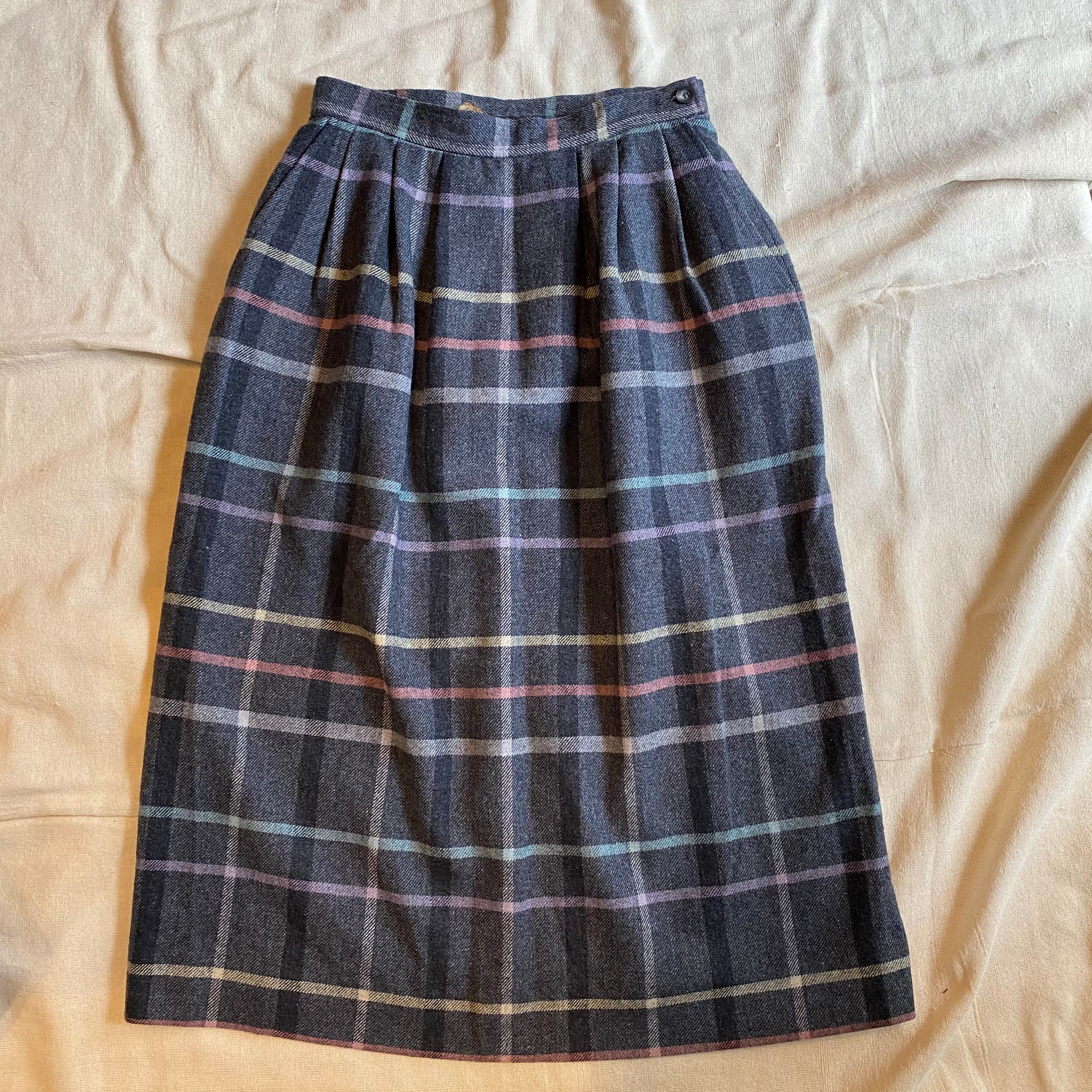 USED Pendleton ペンドルトン チェック柄ウールスカート USA製 ...