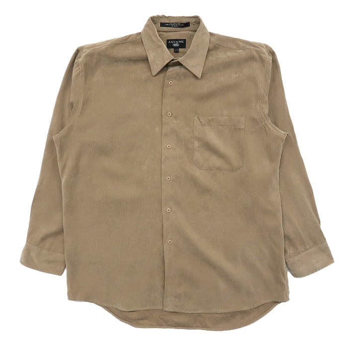 40s ヴィンテージ レザーシャツ スウェード ベージュ ベークライト