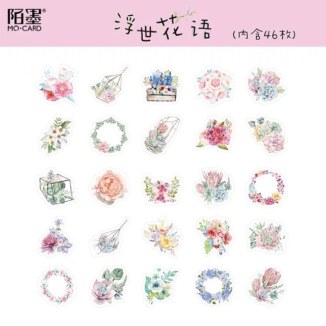 フレークシール 花言葉 No 119z Babna Paper Stationary