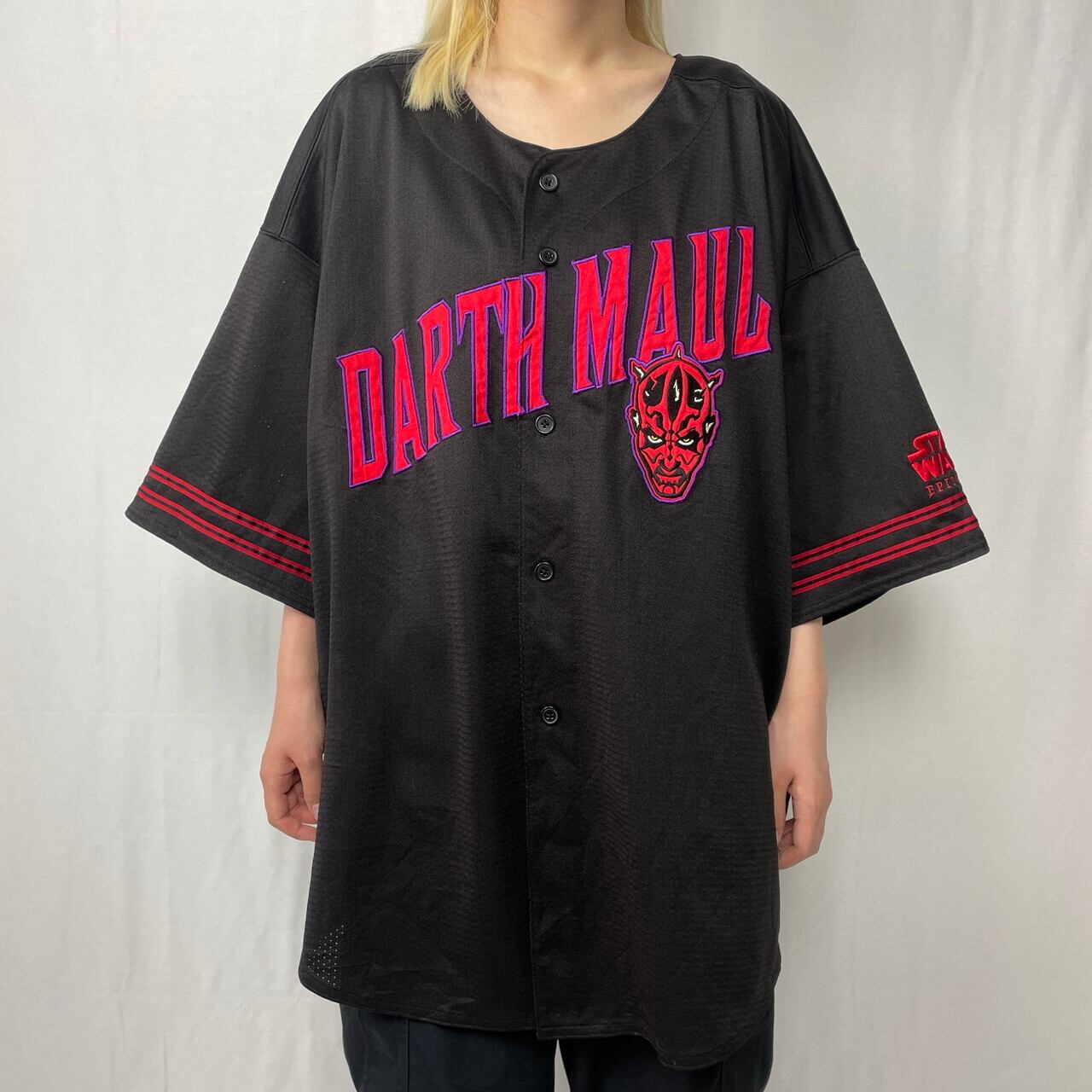 90年代 STAR WARS DARTH MAUL スターウォーズ ダースモール メッシュ ベースボールシャツ メンズ2XL 古着 EPISODE Ⅰ  映画 ムービー 珍品 90s ヴィンテージ ビンテージ ブラック 黒 レッド 赤色【ゲームシャツ】【FSS2308-30】 | cave ...