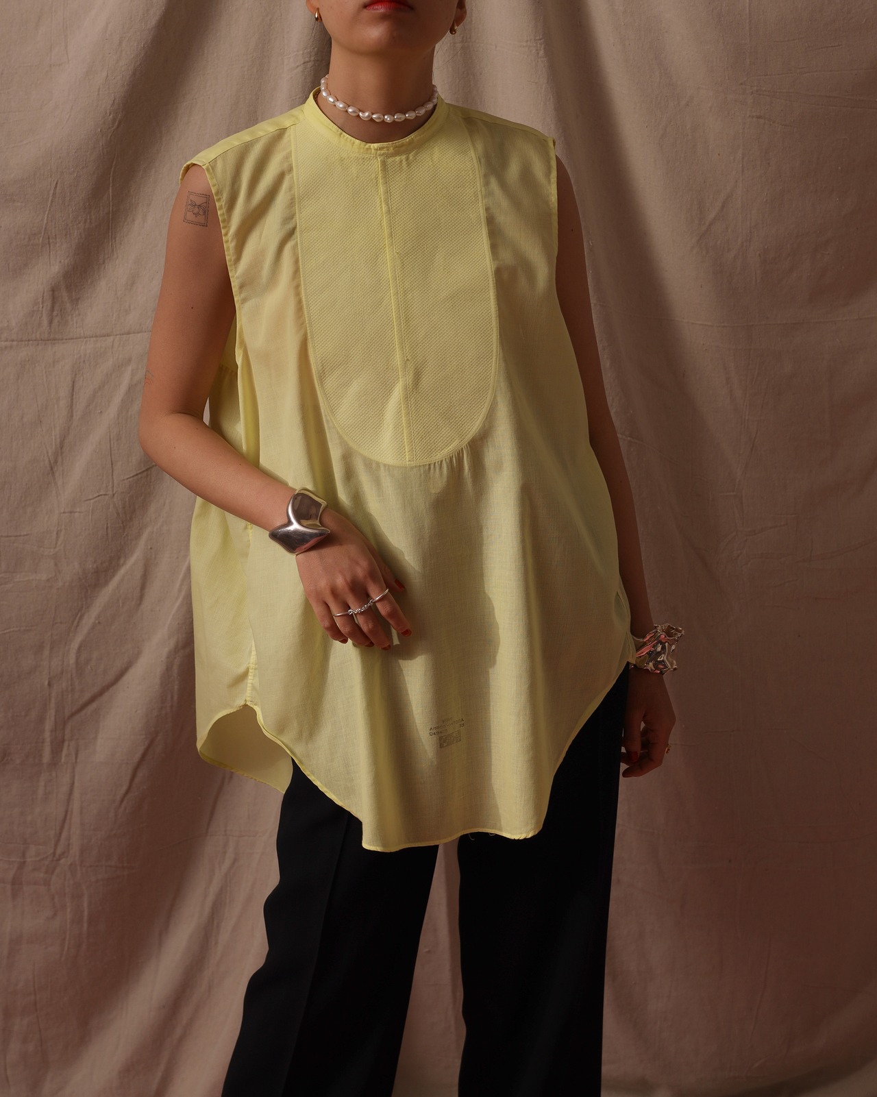 1940's Arrow / Open Back Shirt / Size L - 菜の花