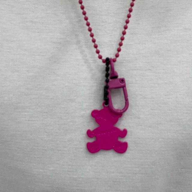 カラフルボールチェーンくまネックレス