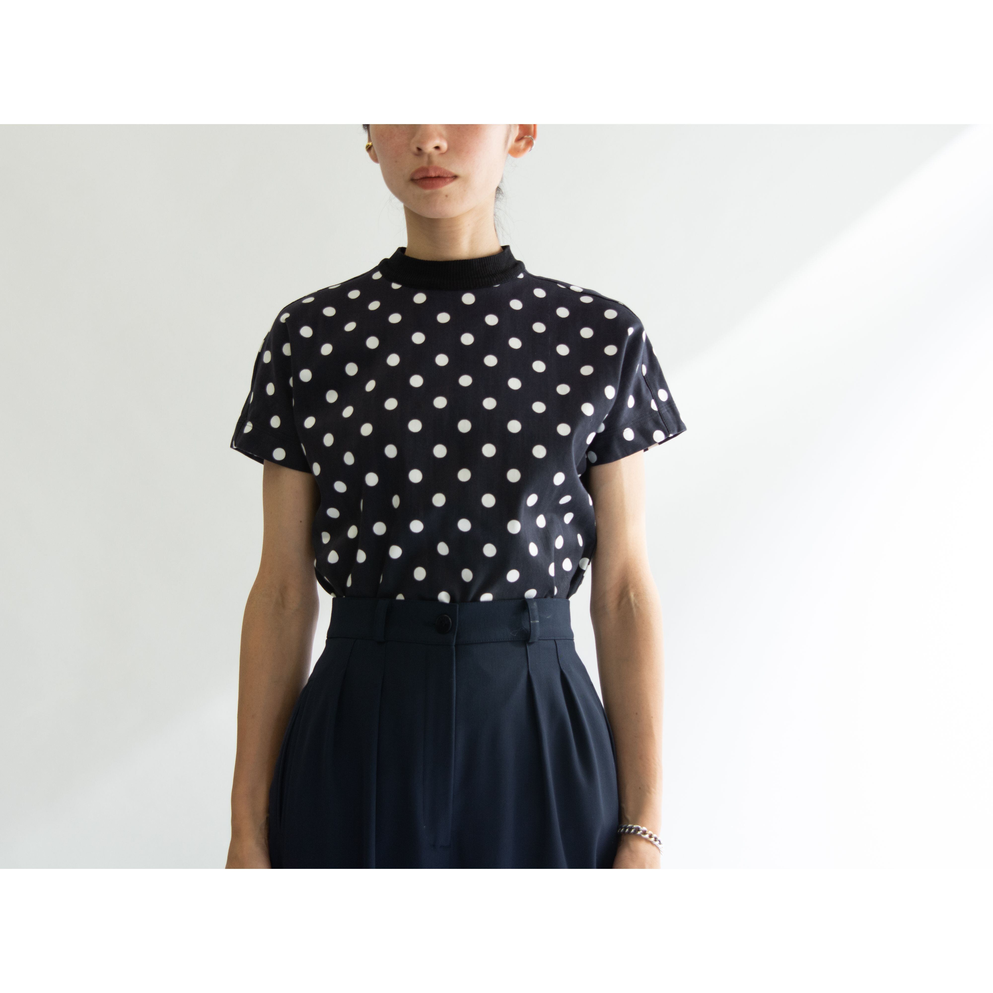 【Gianni Versace】Made in Italy Viscose-Nylon-Acrylic Dot Pullover(ジャンニヴェルサーチ イタリア製 ドット柄ストレッチプルオーバー)